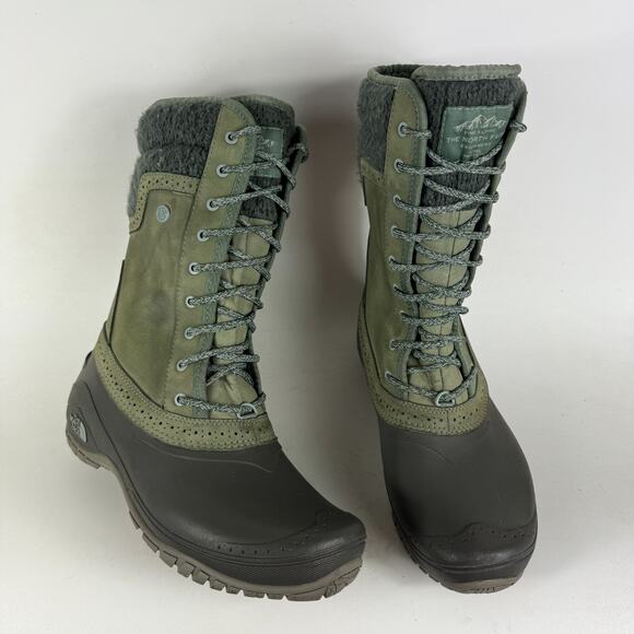 The North Face Shellista II Snow Boot Women's 10 Green Round Toe Waterproof - Picture 1 of 9